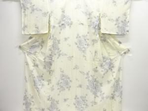 未使用品　透かし織薔薇模様小紋着物